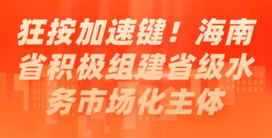 狂按加速鍵！海南省積極組建省級(jí)水務(wù)市場(chǎng)化主體